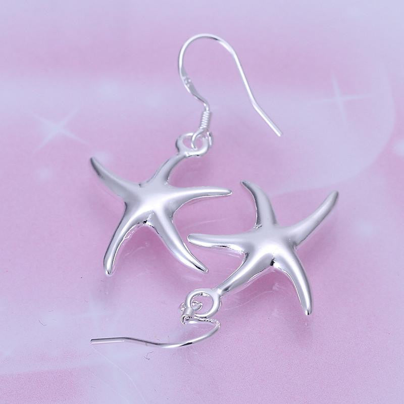 925 Sterling Silver Starfish Earrings - WikiWii