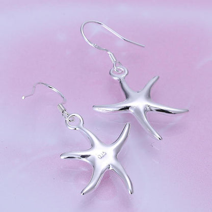 925 Sterling Silver Starfish Earrings - WikiWii