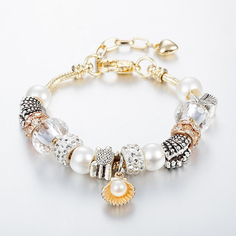 Sea Turtle Bracelet-Top Quality Gold Chain Pearl/Starfish/Turtle  Beads Bracelet - WikiWii