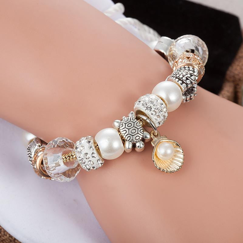 Sea Turtle Bracelet-Top Quality Gold Chain Pearl/Starfish/Turtle  Beads Bracelet - WikiWii