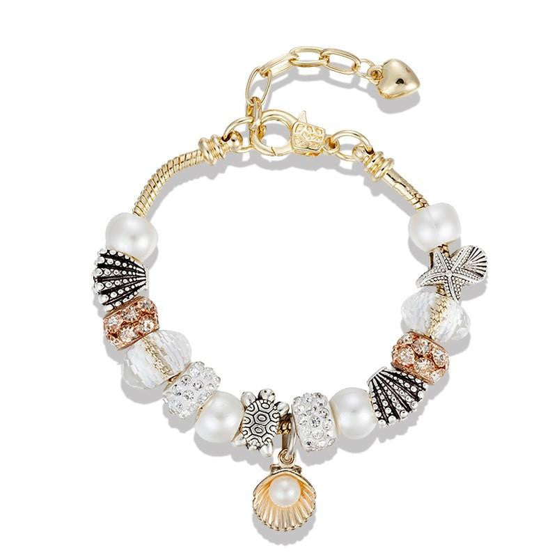 Sea Turtle Bracelet-Top Quality Gold Chain Pearl/Starfish/Turtle  Beads Bracelet - WikiWii