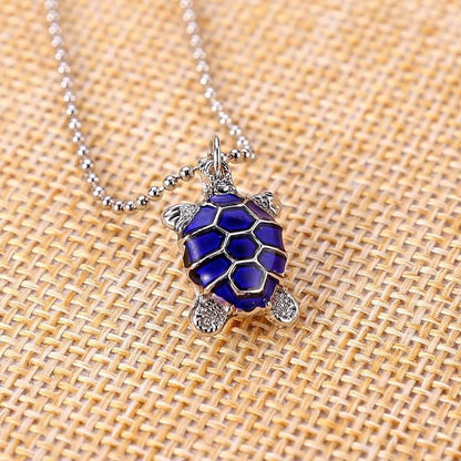 Sea Turtle Necklace Pendant with Bead Chain (Temperature Change Color ) - WikiWii