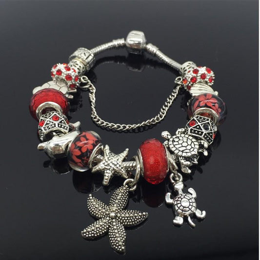 Sea Turtle Shell Starfish Dolphin Bracelet - WikiWii