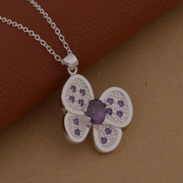 Shiny Crystal Butterfly Necklace - WikiWii