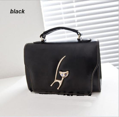 shoulder bag Cute Small Cat Leather Messenger Handbag ( Miss big Cross-body Bags ) - WikiWii