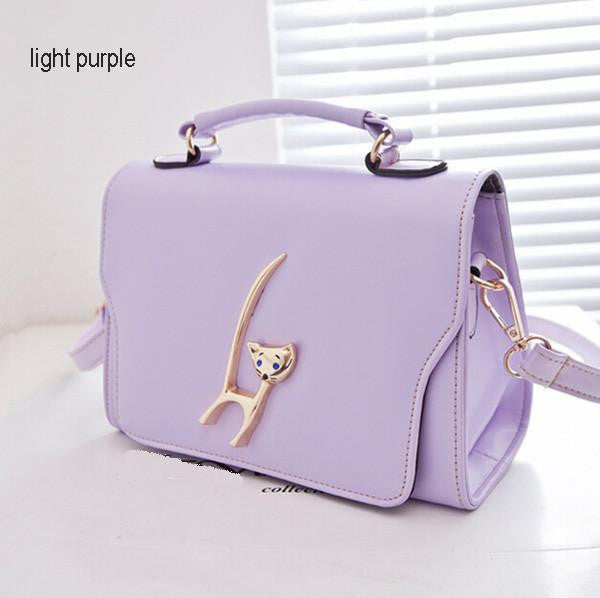 shoulder bag Cute Small Cat Leather Messenger Handbag ( Miss big Cross-body Bags ) - WikiWii