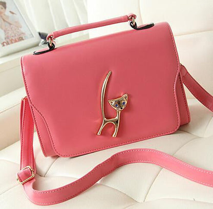 shoulder bag Cute Small Cat Leather Messenger Handbag ( Miss big Cross-body Bags ) - WikiWii