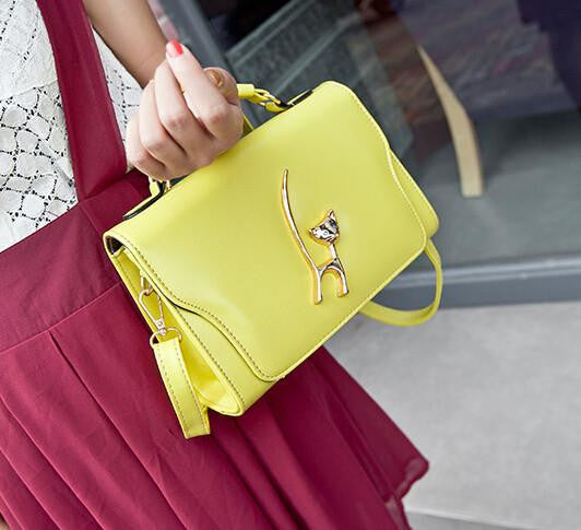 shoulder bag Cute Small Cat Leather Messenger Handbag ( Miss big Cross-body Bags ) - WikiWii