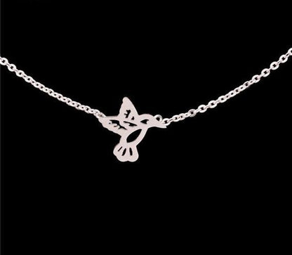 Silver / Gold Plated Cute Tiny Hummingbird Necklace - WikiWii