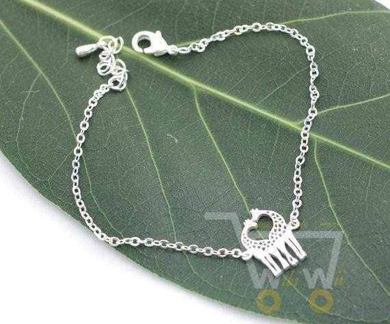 Silver Gold Plated Love Giraffe Bracelet - WikiWii