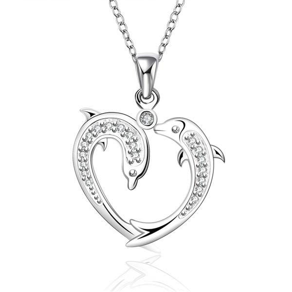 silver jewelry cute dolphin ball necklace - WikiWii