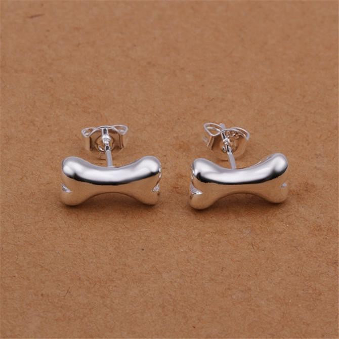 Silver Jewelry Dog Bone Earrings - WikiWii