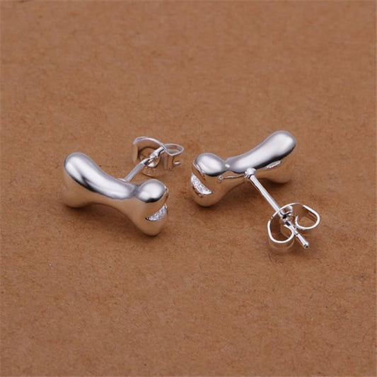 Silver Jewelry Dog Bone Earrings - WikiWii