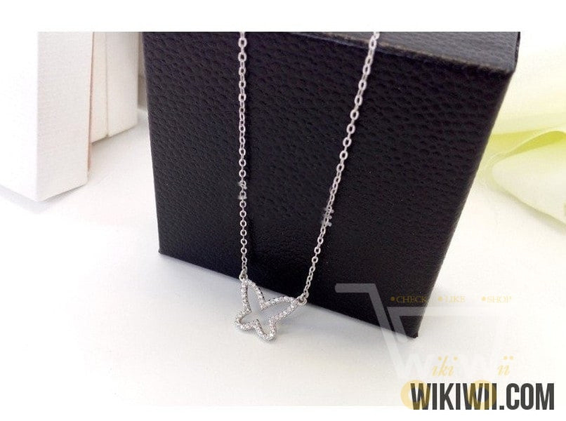 Silver Plated Butterfly Necklaces - WikiWii