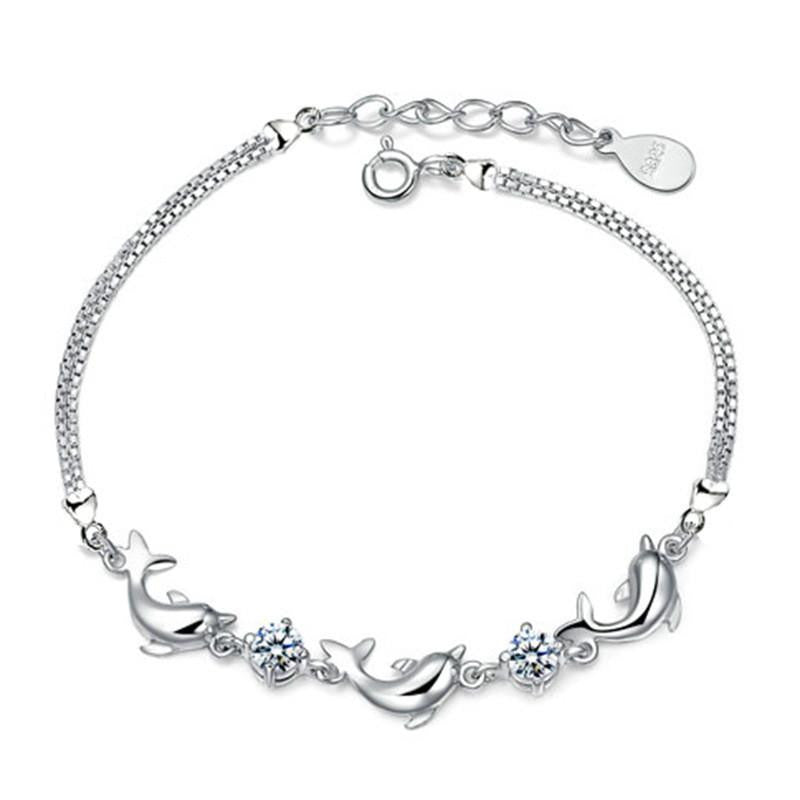 Silver Plated Dolphin Bracelet - WikiWii