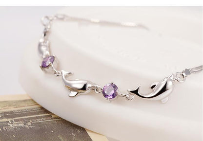 Silver Plated Dolphin Bracelet - WikiWii