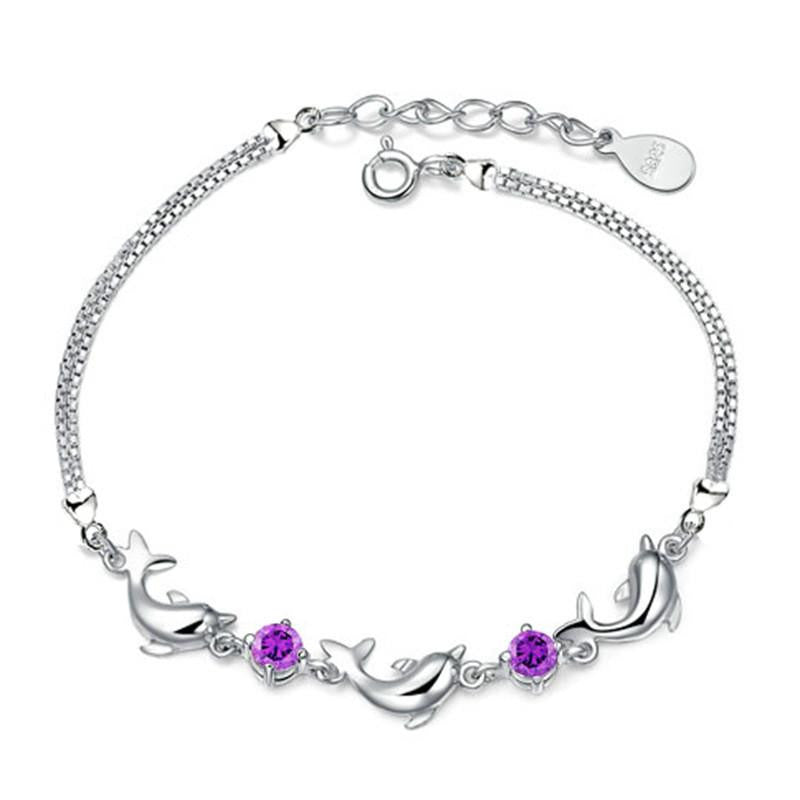 Silver Plated Dolphin Bracelet - WikiWii