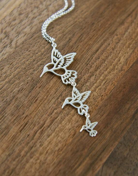 Silver Plated Hummingbird Necklace - WikiWii