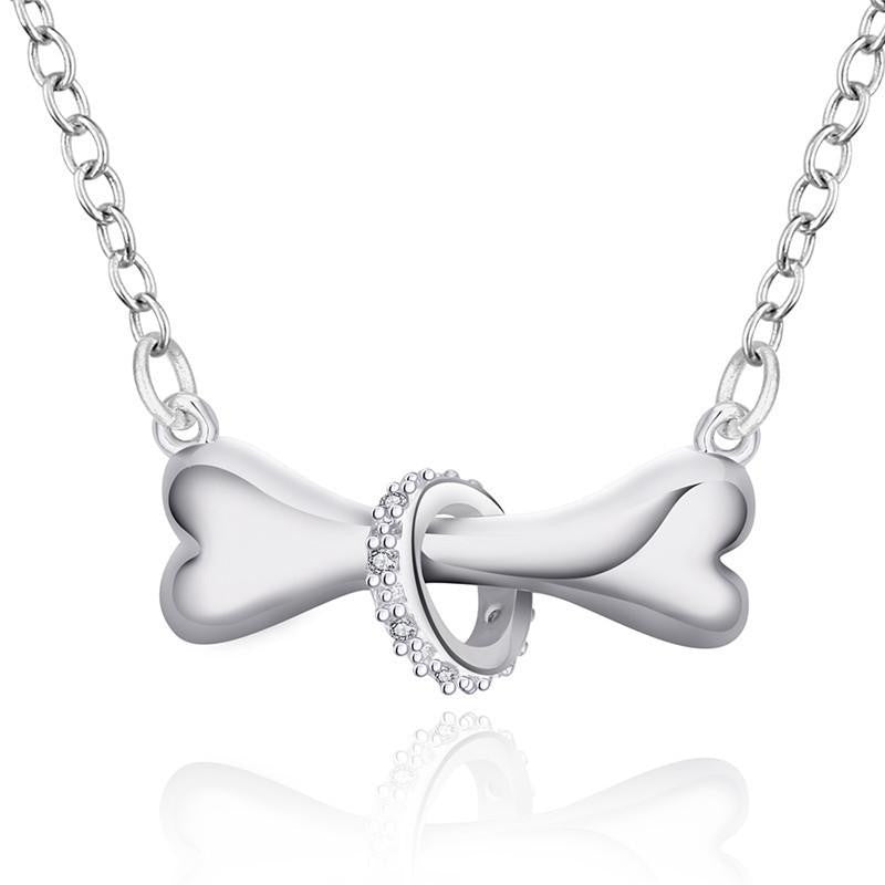 Silver Plated Necklace Dog Bone Chain Necklaces - WikiWii