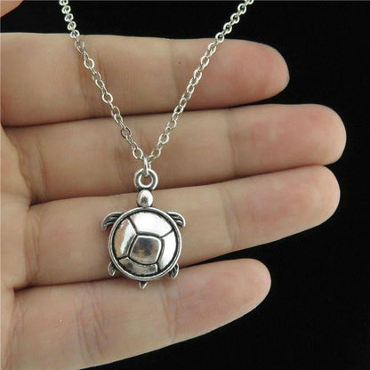 Silver Plated Ocean Sea Round Turtle Necklace - WikiWii