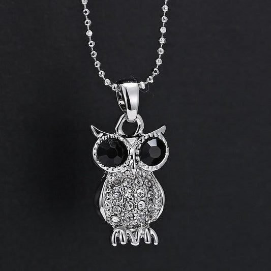 Silver Plated Owl Long Chain Necklaces - WikiWii