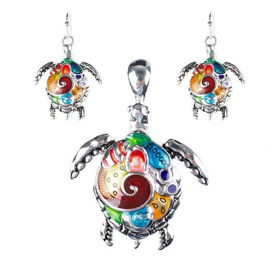 Silver Plated Sea Turtle Set - WikiWii