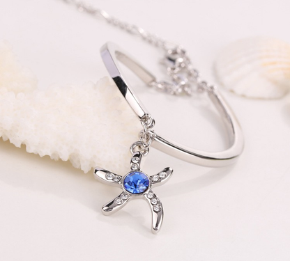 Silver Plated Starfish Bracelet Bracelets - WikiWii