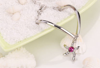 Silver Plated Starfish Bracelet Bracelets - WikiWii