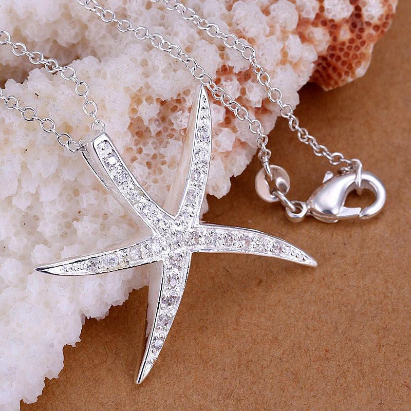 silver Plated starfish necklace - WikiWii