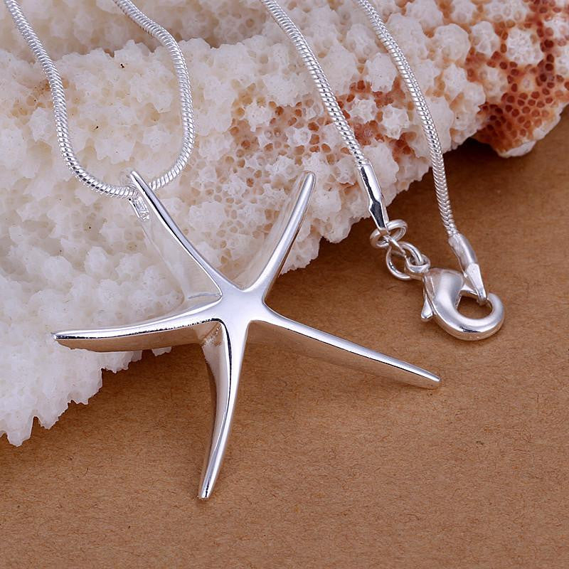 Silver Starfish Necklace - WikiWii