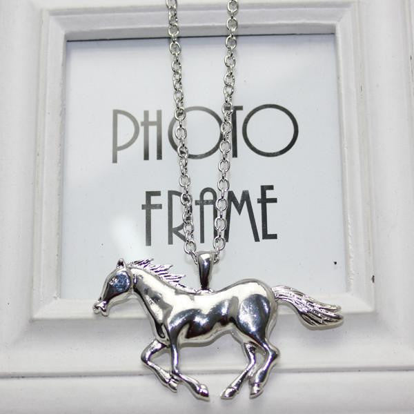 Silver/Gold Running Horse Pendant - WikiWii