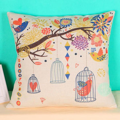 Simple Spring Tree Animal Bird Owl Lovely Cages Decorative Sofa - WikiWii