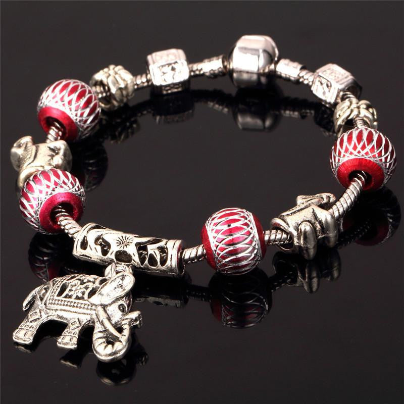 Tibetan Silver Plated Crystal Beads Bracelet Necklace set - WikiWii