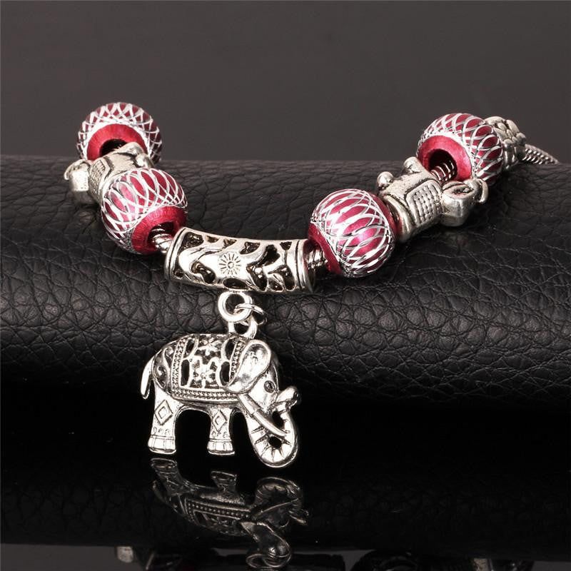 Tibetan Silver Plated Crystal Beads Bracelet Necklace set - WikiWii