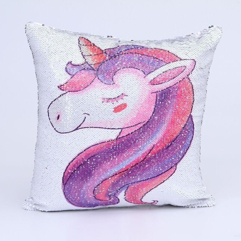 Unicorn sequin pillow - WikiWii