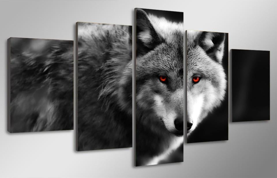 Unframed 5Pcs Wolf Wall Pictures - WikiWii