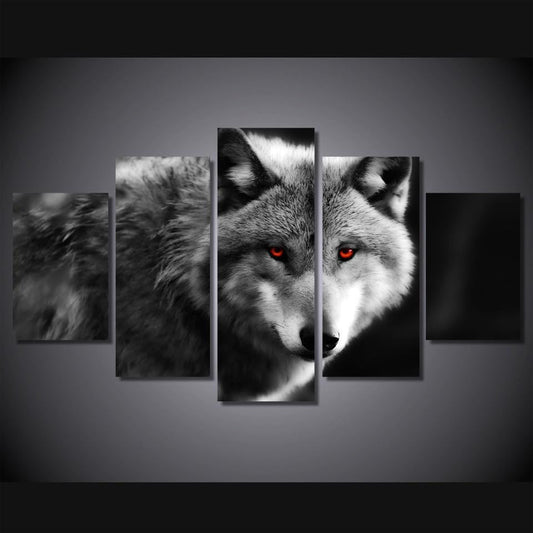 Unframed 5Pcs Wolf Wall Pictures - WikiWii