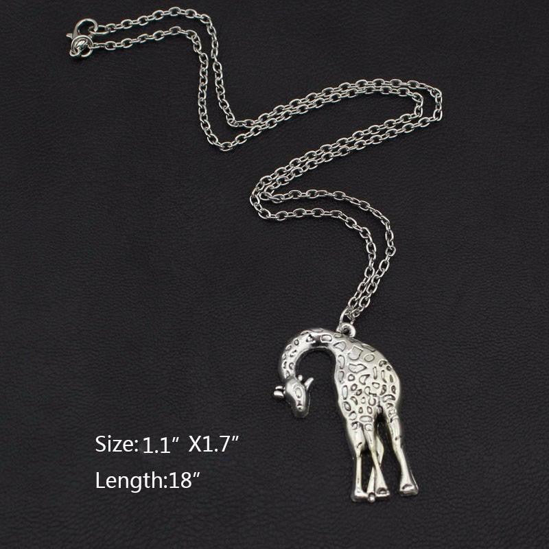 Vintage Silver Giraffe Necklace "1" - WikiWii