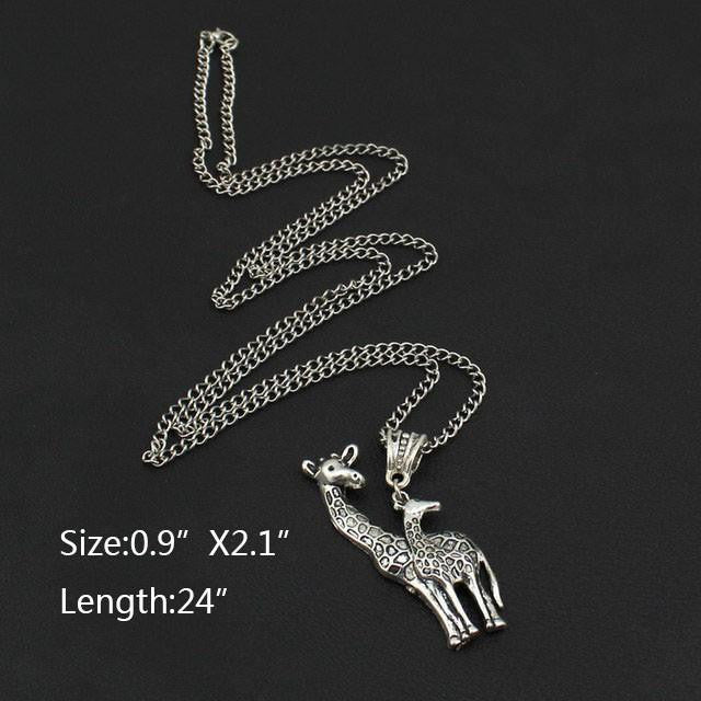 Vintage Silver Giraffe Necklace "2" - WikiWii