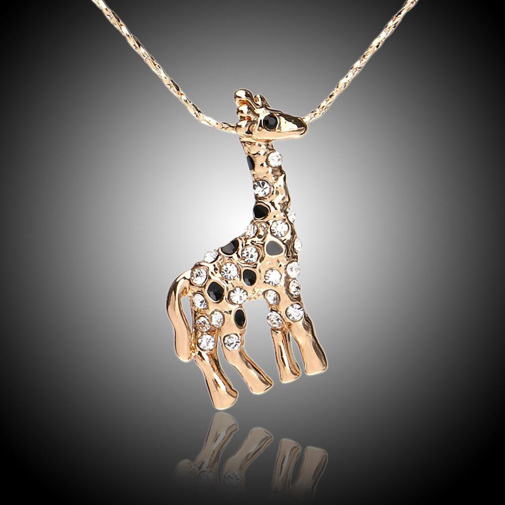 white crystal giraffe necklace - WikiWii