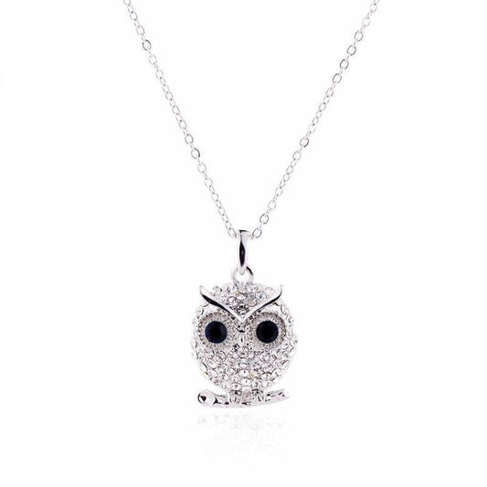 White Gold Plated Owl Neklace - WikiWii