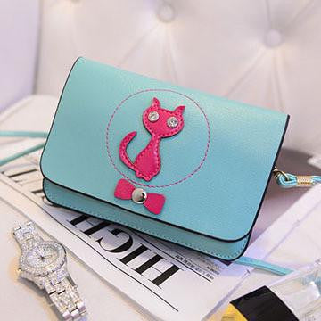 Women Bags Cute Cat Bow Cross Body Shoulder Bag - WikiWii