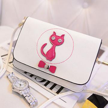 Women Bags Cute Cat Bow Cross Body Shoulder Bag - WikiWii