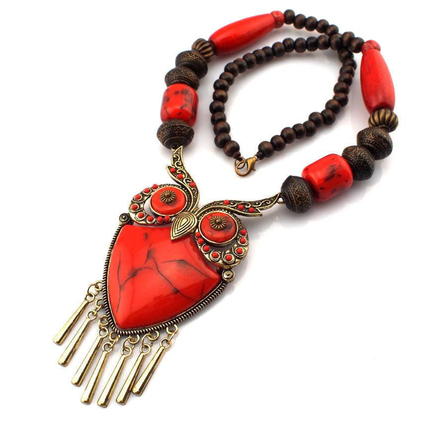 Wood Chains Resins Big Owl Necklaces - WikiWii