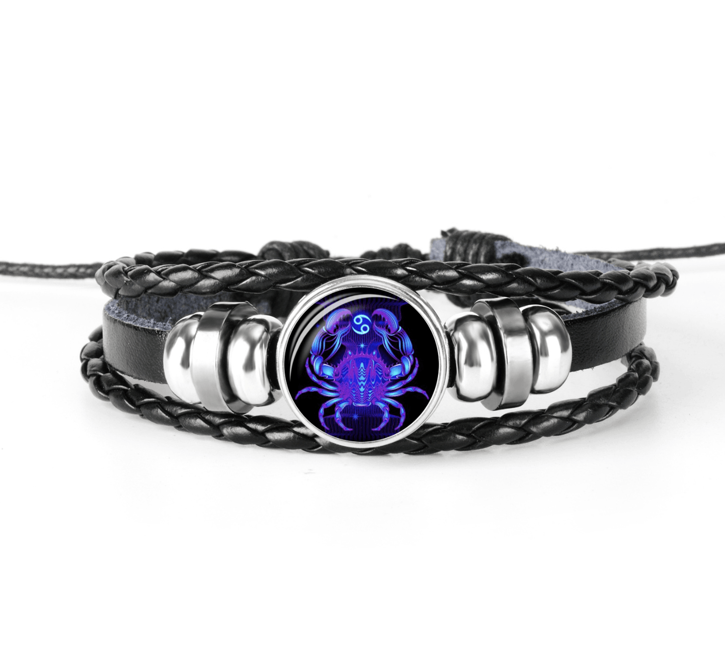 Glow in the dark Zodiac Leather Bracelet - WikiWii