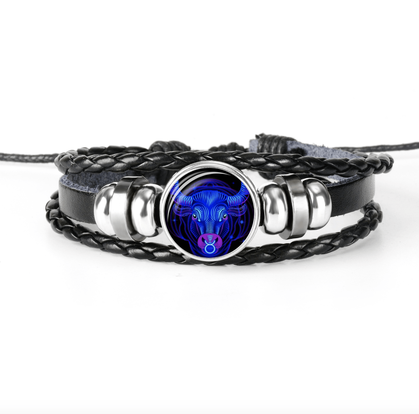 Glow in the dark Zodiac Leather Bracelet - WikiWii