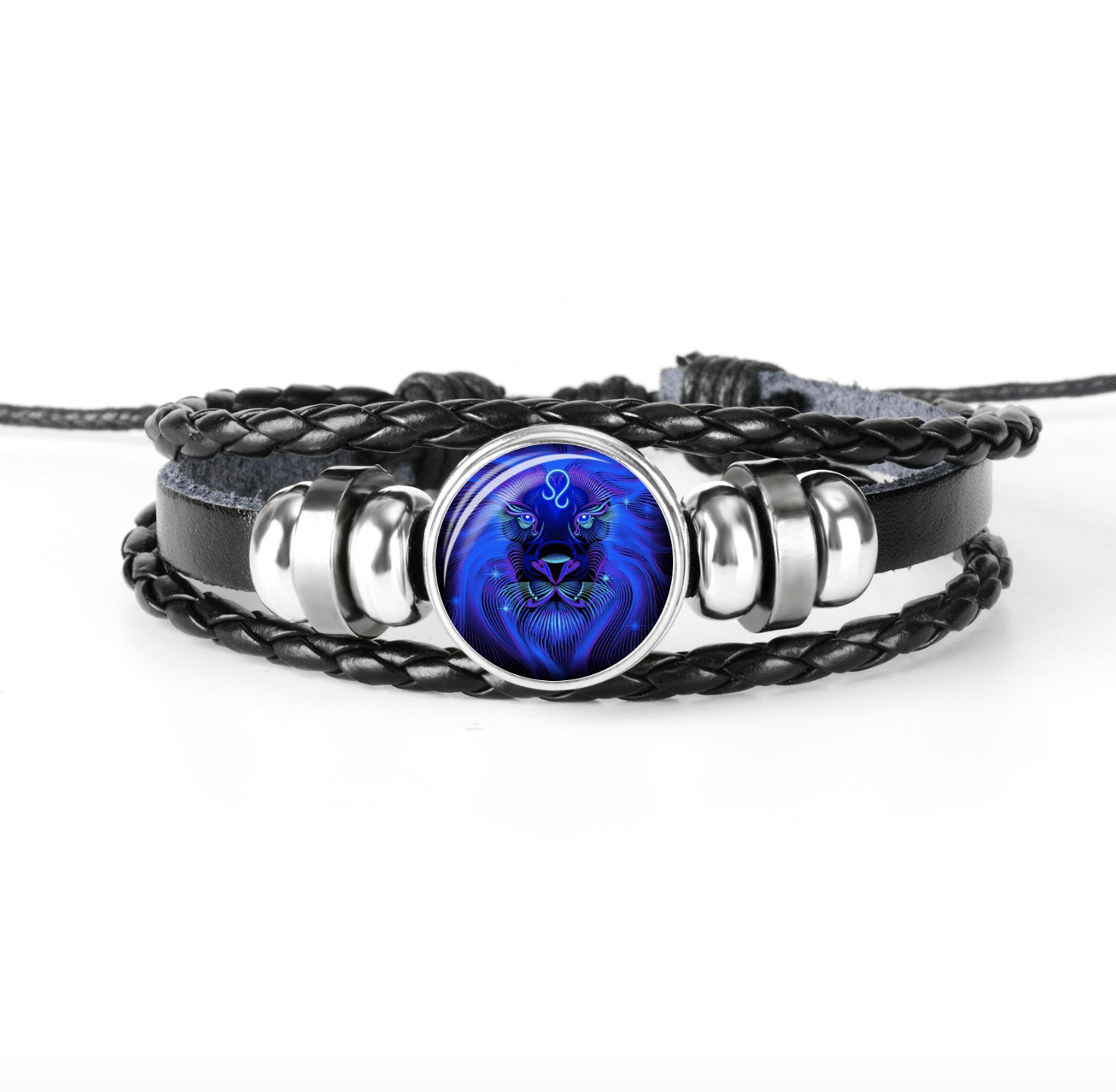 Glow in the dark Zodiac Leather Bracelet - WikiWii