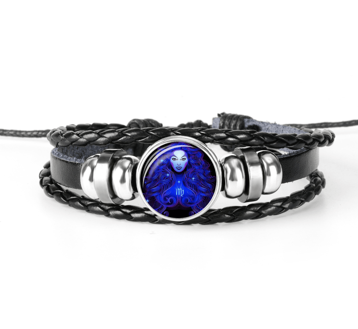 Glow in the dark Zodiac Leather Bracelet - WikiWii