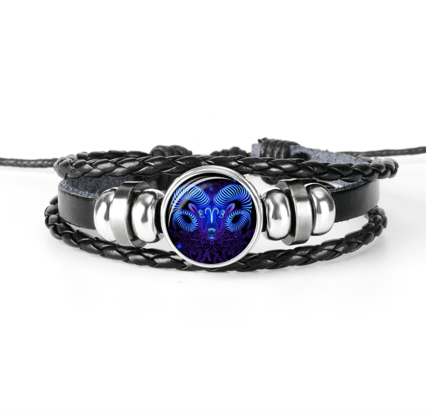 Glow in the dark Zodiac Leather Bracelet - WikiWii