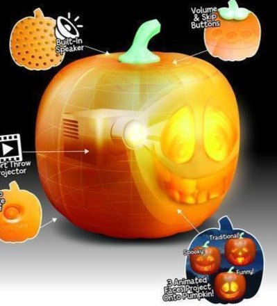 🎃 Halloween Talking Animated Pumpkin 🎃 with Built-In Projector & Speaker - YOYOWIZZ